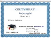 certyfikat antyplagiat